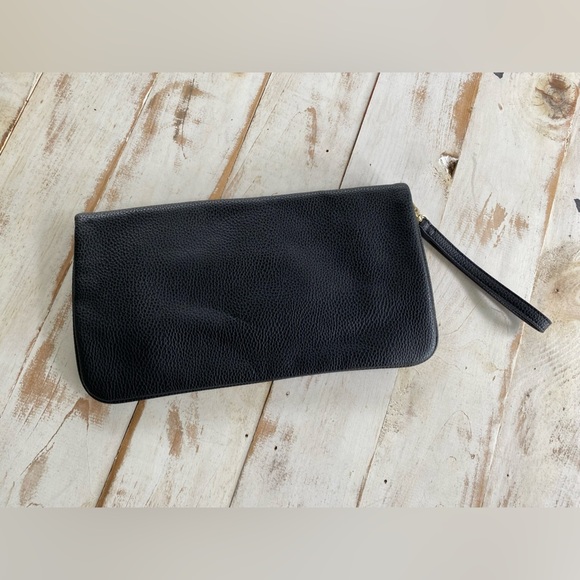 White House Black Market Faux Leather Floral Embroidered Clutch Handbag wristlet - Picture 4 of 12